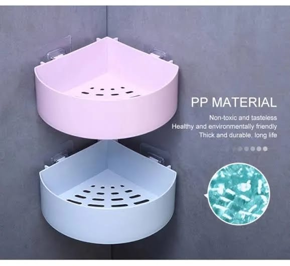 Suction Cup Corner Storage Rack for Bathroom & Kitchen (QD) - Image 3