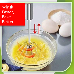 Stainless Steel Semi-Automatic Hand Push Egg Beater (HC)