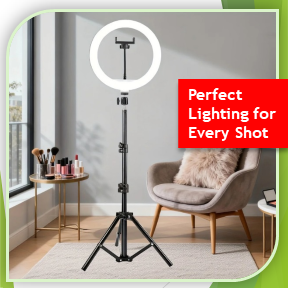 10-Inch LED Ring Light with Tripod & Phone Holder (Qd)