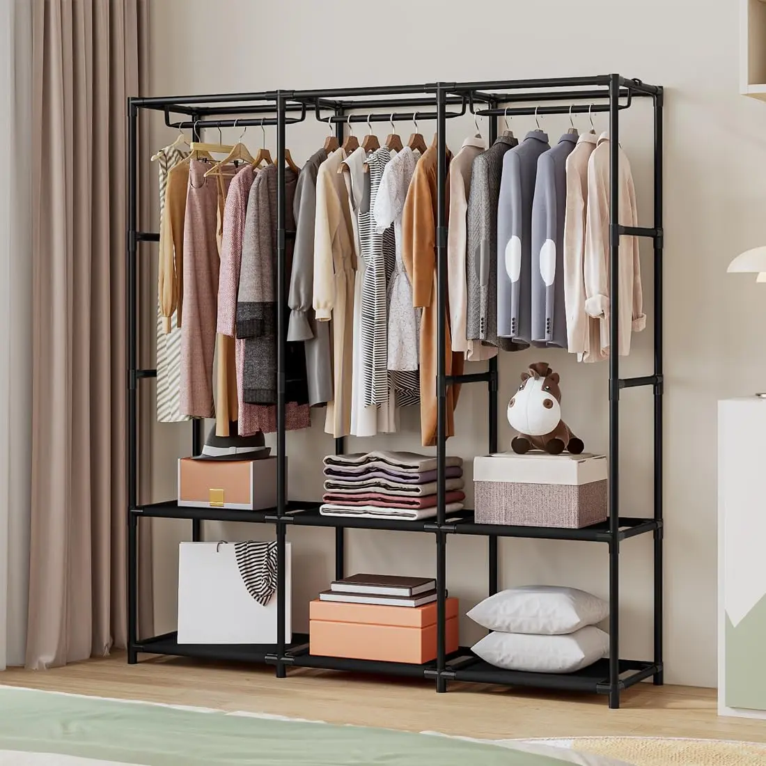 3-Tier Metal Multifunctional Clothes Rack(qd) - Image 2
