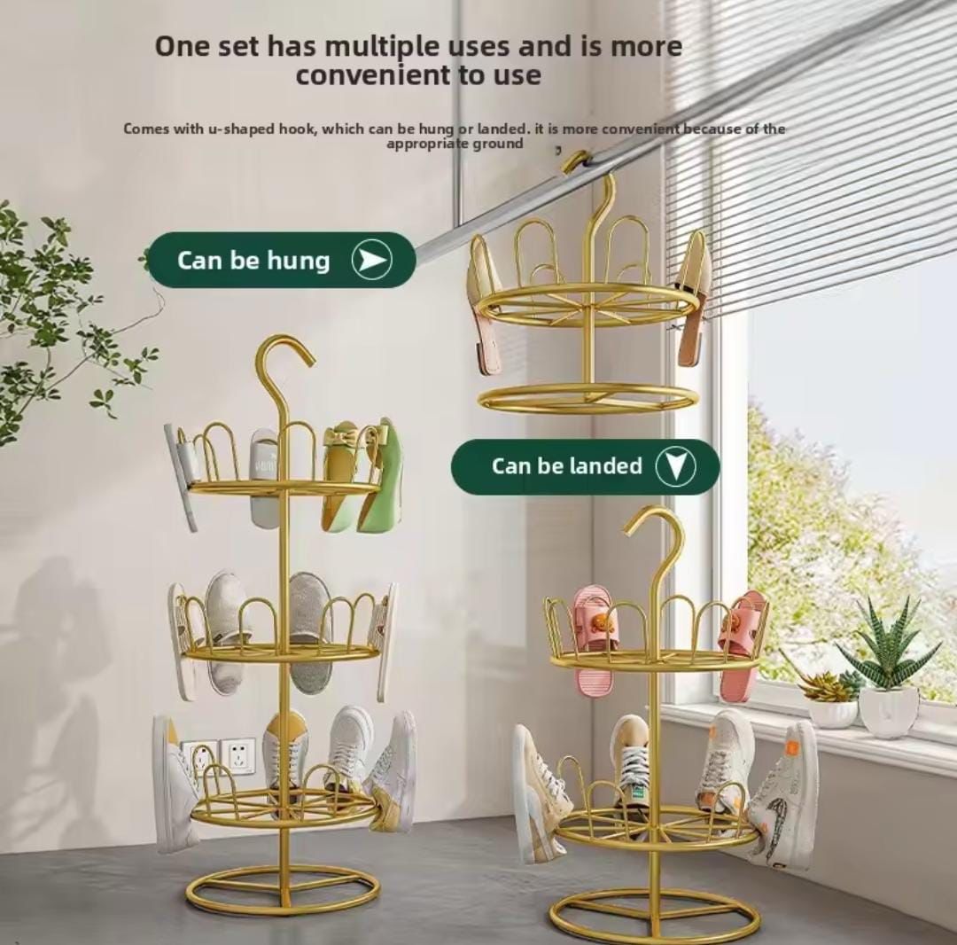 Rotating Shoe Drying & Storage Rack with Drain Tray(ily) - Image 3