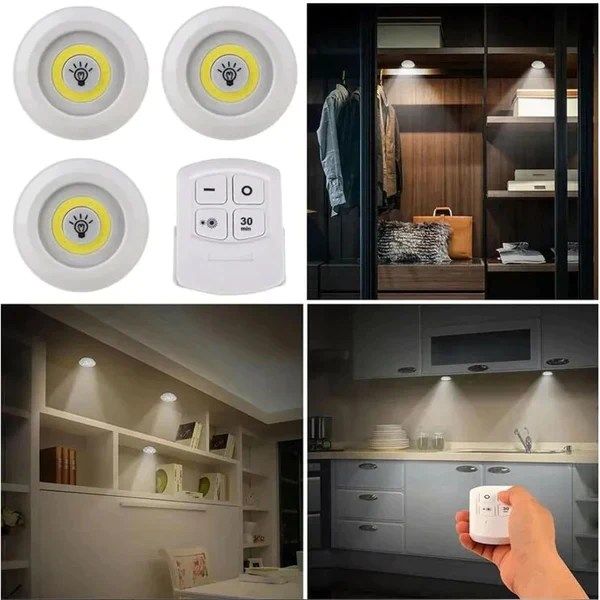 3-Piece Wireless LED Cabinet Lights with Remote Control - Image 5